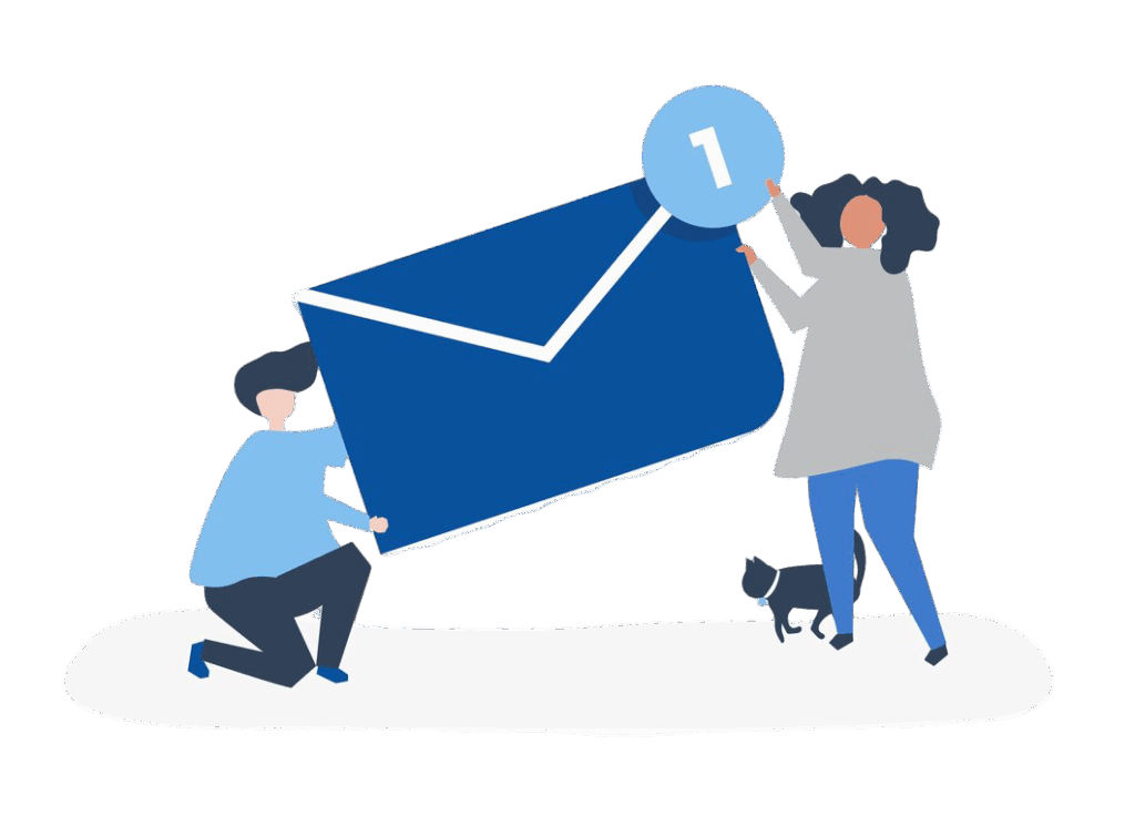 character couple holding new message illustration 53876 26822